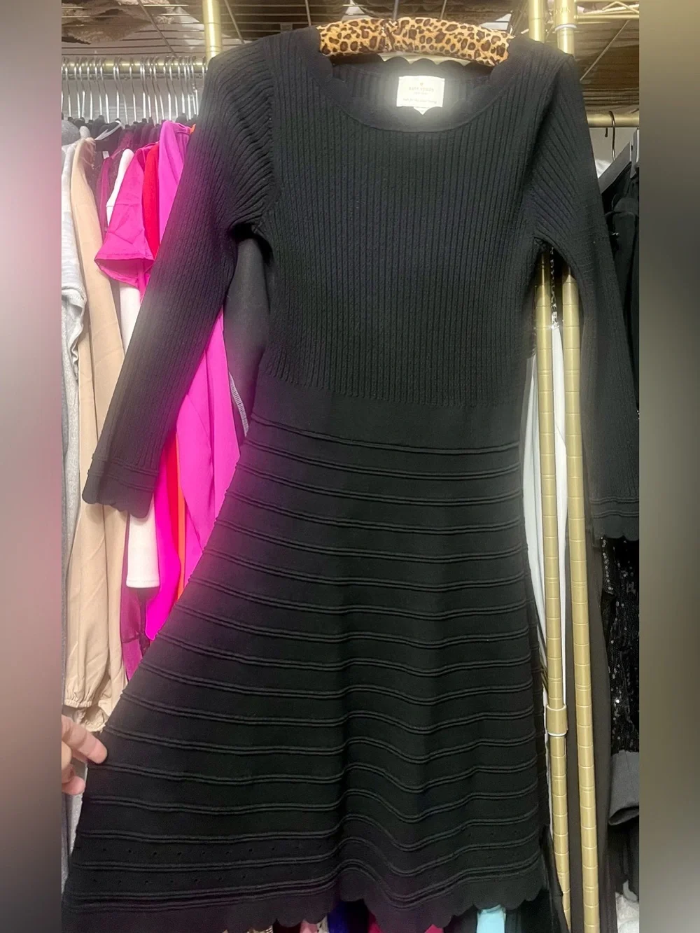 kate spade scalloped fit & flare knit dress Sz 8 Pd $349